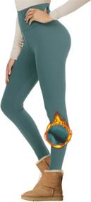 img 3 attached to NexiEpoch Women's Fleece-Lined High Waisted Leggings - Winter Yoga Pants with Tummy Control, Soft Thermal Warmth for Hiking and Workout