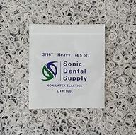 💫 ортодонтическая эластичная лента - прозрачные резиновые резинки 3/16 4,5 унции для брекетов - sonic dental supply логотип