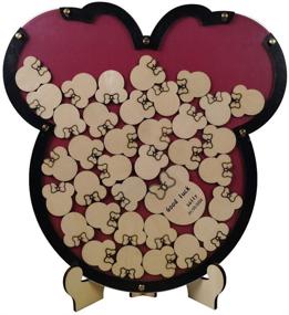 img 4 attached to 📚 PAPA LONG Minnie Mouse Woodland Guest Book: Perfect Decoration for Baby Showers, Birthdays, and Graduation Parties, Complete with 42pcs Wooden Cards for Wishes