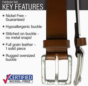 img 3 attached to Leather Pathfinding Belt with Nickel Buckle