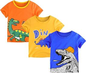 img 4 attached to ZukoCert Toddler Crewneck Dinosaur Clothing Set - KTS02 SET1, Size 100 for Boys