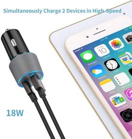 img 1 attached to Fast Charging Type C Car Charger for Google Pixel & Samsung Note, 18W PD & Quick Charge 3.0 Car Adapter - Gray