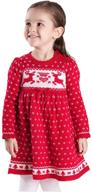 🎄 cute and cozy toddler girls christmas dress - reindeer snowflake xmas knit sweater dress logo