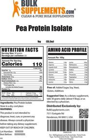img 3 attached to 🌱 BulkSupplements.com Pea Protein Isolate - Vegan Protein Powder - Unflavored Pea Protein Powder (1 Kilogram - 2.2 lbs)