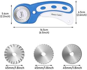 img 2 attached to 🔪 Premium 45mm Rotary Cutter Fabric Cutter Wheel with Safety Lock - Includes 7 Pcs Replacement Blades - Manual Sewing Cutting Tool for Quilting, Crafting, Fabric, Paper, Leather, Cloth