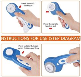 img 3 attached to 🔪 Premium 45mm Rotary Cutter Fabric Cutter Wheel with Safety Lock - Includes 7 Pcs Replacement Blades - Manual Sewing Cutting Tool for Quilting, Crafting, Fabric, Paper, Leather, Cloth