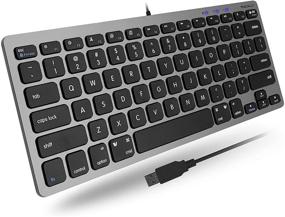 img 4 attached to 💻 Маленькая проводная клавиатура Macally USB для Mac и Windows - 78 клавиш "ножницы", 13 сочетаемых с яблочной клавиатурой быстрых клавиш - компактная мини-клавиатура для компьютера с USB-подключением, экономящая пространство дизайн, повышенная эстетическая привлекательность - серый цвет.