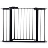 🚧 babelio easy install extra wide pressure mounted metal baby gate (26-40 inch), no drilling, no tools required - includes wall protectors and extenders (black) logo