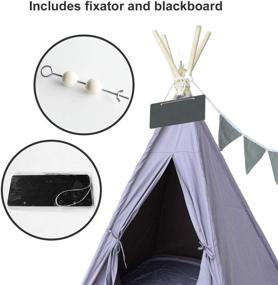 img 1 attached to 🏕️ Ukadou Dog Teepee Medium: Portable Pet Tent for Large Dogs with Floor Mat, Fixator, and Blackboard - 36inch Dog House