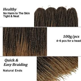 img 2 attached to Волосы YMHPRIDE Marley Twist Braid Afro Kinky Curly Twist Braiding Hair 4 пакета 18 дюймов T1B/27# Синтетические плетеные косы Soft Long Afro Marley Braiding Hair.