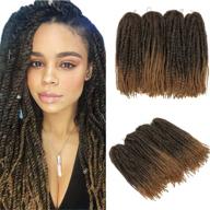 волосы ymhpride marley twist braid afro kinky curly twist braiding hair 4 пакета 18 дюймов t1b/27# синтетические плетеные косы soft long afro marley braiding hair. логотип