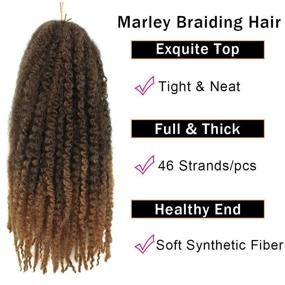 img 3 attached to Волосы YMHPRIDE Marley Twist Braid Afro Kinky Curly Twist Braiding Hair 4 пакета 18 дюймов T1B/27# Синтетические плетеные косы Soft Long Afro Marley Braiding Hair.