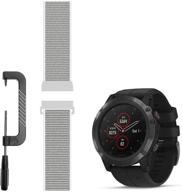 🔥 premium sport mesh nylon strap - garmin fenix 3/3hr/5x/5xplus bands replacement - 26mm - small (13#) logo