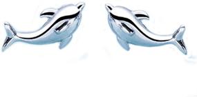 img 4 attached to 🐬 Hypoallergenic Dolphin Stud Earrings - 925 Sterling Silver Whale Stud Earring Jewelry for Women, Girls, Teen Girls, Kids - Birthday Gift - Fish Studs