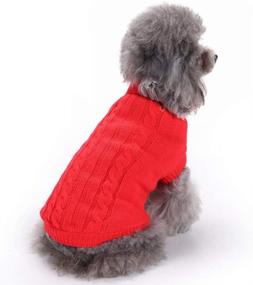 img 4 attached to 🐾 Warm Knitted Pet Sweater: CHBORCHICEN Small Dog & Cat Sweatshirt for Winter