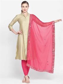 img 3 attached to Dupatta Bazaar Womans Chiffon Mirror Women's Accessories