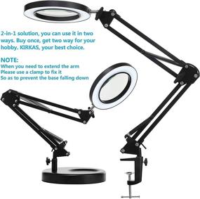 img 2 attached to 🔍 Versatile 5X Magnifying Desk Lamp: Clamp-on, 8-Diopter Lens, 3 Color Modes, Stepless Dimming - Ideal for Repair, Reading, Crafts!