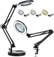 🔍 versatile 5x magnifying desk lamp: clamp-on, 8-diopter lens, 3 color modes, stepless dimming - ideal for repair, reading, crafts! логотип