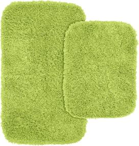 img 4 attached to 🛀 Liven up your bathroom with the vibrant Garland Rug 2-Piece Jazz Shaggy Washable Nylon Bathroom Rug Set in Lime Green