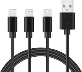 img 4 attached to 🔌 Quntis Lightning Cable 3Pack 6.5FT – Кабель для зарядки iPhone с сертификацией MFi, совместимый с iPhone 13, Xs Max, XR, X, 8 Plus, 7 Plus, 6 Plus, iPad Pro, iPod, AirPods и другими – Черный.