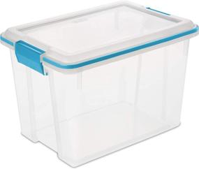 img 2 attached to 🔒 Sterilite 19324306 Gasket Box 6-Pack: Clear with Blue Aquarium Latches, 20 Quart/19 Liter – Keep Your Items Safe and Secure!