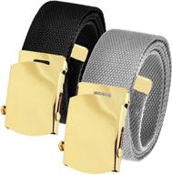 canvas men's accessories: belt with brass slider buckle логотип