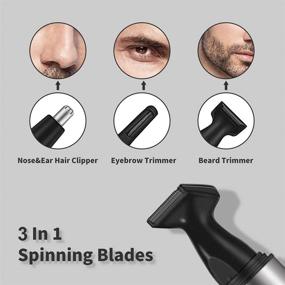 img 3 attached to 🪒 TOFULS All-In-One Waterproof Trimmer for Men and Women - Ear, Nose, and Facial Hair Clipper with LED Light