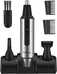 img 4 attached to 🪒 TOFULS All-In-One Waterproof Trimmer for Men and Women - Ear, Nose, and Facial Hair Clipper with LED Light