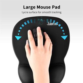 img 2 attached to Ergonomic Gaming Mouse Pad with Wrist Support Gel Rest for Laptop - Perfect for Internet Cafe, Home & Office - Non-Slip Silicone Base Mouse Mat MP02BL - Black