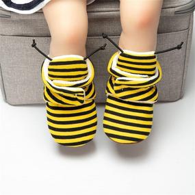 img 3 attached to 🥿 Warm Fleece Winter Booties: Meckior Newborn Infant Baby Girls Boys First Walkers Slippers Shoes - Cozy and Stylish!