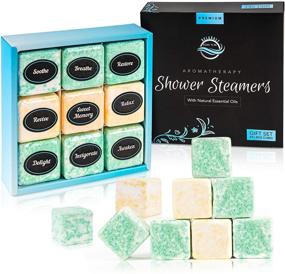 img 4 attached to Aromatherapy Shower Steamers Self-Care Gift Set - 9 Stress Relief Shower Bombs with Essential Oils; Perfect Home Spa and Vapor Shower Experience; Great Gifts for Women, Moms, and Birthdays for both Women and Men