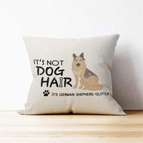 img 2 attached to 🐾 German Shepherd Glitter Throw Pillow Cover - Perfect Gift for Dog Lovers, 18x18 Inch Linen Cushion Cover for Sofa Couch Bed