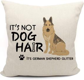 img 4 attached to 🐾 German Shepherd Glitter Throw Pillow Cover - Perfect Gift for Dog Lovers, 18x18 Inch Linen Cushion Cover for Sofa Couch Bed