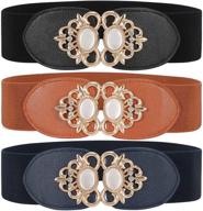 retro elastic waistband belts: fashionable women's accessories logo