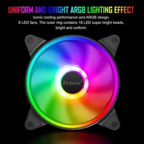 img 2 attached to Zezzio 3PCS 120Mm Addressable RGB Case Cooling Fan For PC Cases/CPU Coolers/Radiators System With Controller(3Pcs 12Cm)
