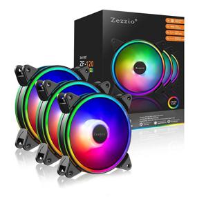 img 4 attached to Zezzio 3PCS 120Mm Addressable RGB Case Cooling Fan For PC Cases/CPU Coolers/Radiators System With Controller(3Pcs 12Cm)