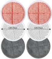 🧽 6-pack round replacement pads 6.25in / 16cm diameter for homitt/gobot/ogori spin scrubber mops - microfiber washable reusable, orange - includes 2 soft, 2 scrubby, and 2 heavy scrubby pads logo
