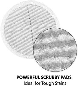 img 2 attached to 🧽 6-Pack Round Replacement Pads 6.25in / 16cm Diameter for HOMITT/GOBOT/OGORI Spin Scrubber Mops - Microfiber Washable Reusable, Orange - Includes 2 Soft, 2 Scrubby, and 2 Heavy Scrubby Pads