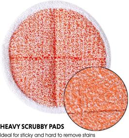 img 1 attached to 🧽 6-Pack Round Replacement Pads 6.25in / 16cm Diameter for HOMITT/GOBOT/OGORI Spin Scrubber Mops - Microfiber Washable Reusable, Orange - Includes 2 Soft, 2 Scrubby, and 2 Heavy Scrubby Pads