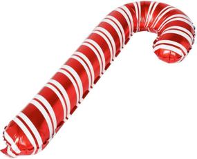 img 1 attached to 🎄 Веселые 32-дюймовые шары из фольги с рождественской палочкой "Candy Cane" - новогоднее украшение из шаров "Merry Christmas", набор из 10 штук.