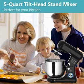 img 3 attached to OMMO Stand Mixer: 5-Quart Tilt-Head 🍰 Kitchen Mixer for Baking, Cake, and More