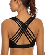 yianna wirefree strappy activewear ya bra139 black s sports & fitness for running logo