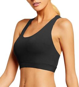 img 3 attached to YIANNA Wirefree Strappy Activewear YA BRA139 Black S Sports & Fitness for Running