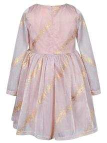 img 3 attached to 🎀 Solid Pleated A-Line Girls Long Sleeve Dress with Bow by Bonny Billy