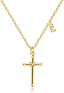 initial necklace stainless gold plated communion logo