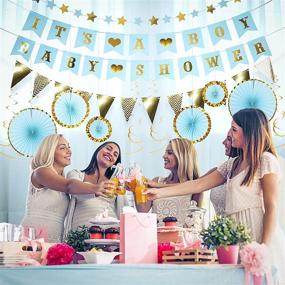 img 3 attached to 🎉 Blue and Gold Baby Shower Decorations for Boys: Best Easy Setup Party Decor Set