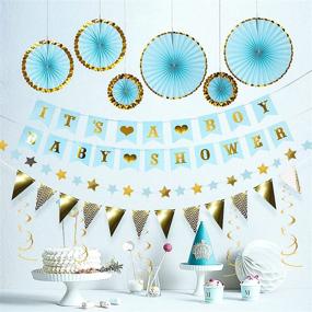 img 4 attached to 🎉 Blue and Gold Baby Shower Decorations for Boys: Best Easy Setup Party Decor Set