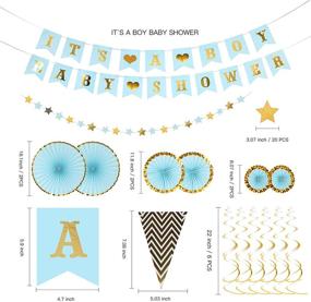 img 2 attached to 🎉 Blue and Gold Baby Shower Decorations for Boys: Best Easy Setup Party Decor Set