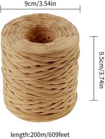 img 3 attached to 🎀 Creatrill Raffia Paper Craft Ribbon Packing Paper Twine - 218 Yards (1/4 Inch, Kraft)
