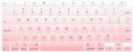 proelife keyboard cover skin: ultra thin silicone protector for 2021/2020 macbook air 13 inch with touch id (u.s layout) - light pink ombre logo